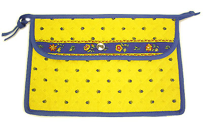 Provence pattern Cosmetics Bag (Calissons. yellow x blue) - Click Image to Close